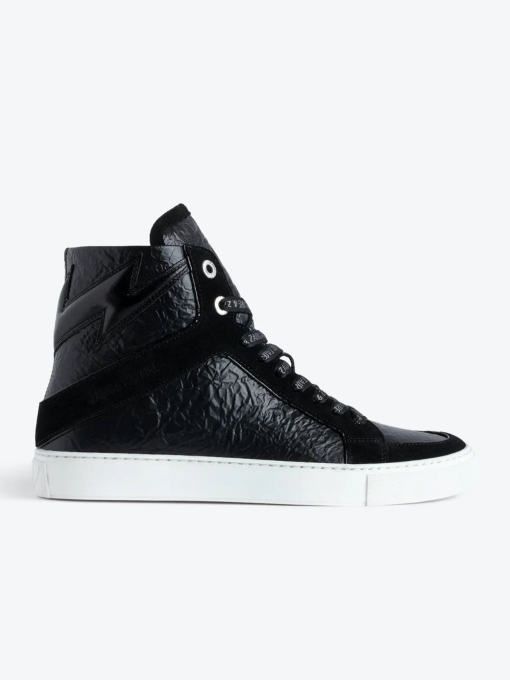 Zadig and Voltaire High Flash High-Top Wrinkle Sneakers - Picture 5 of 8